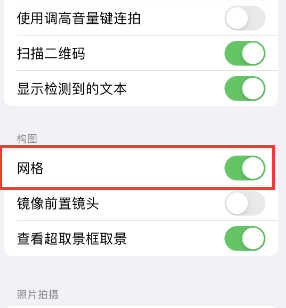 措美苹果手机维修网点分享iPhone如何开启九宫格构图功能