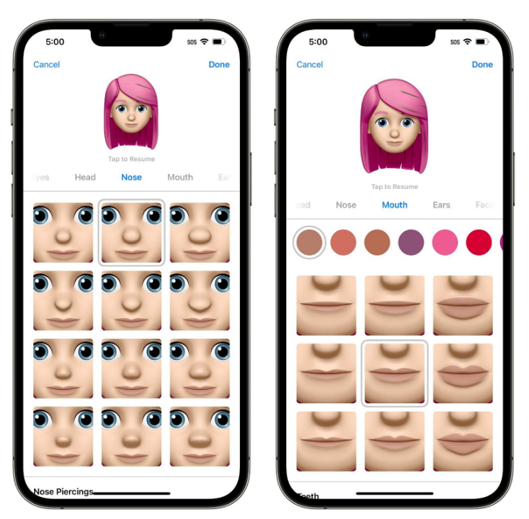 措美苹果手机维修分享​iOS 16中的拟我表情有了哪些变化和升级 